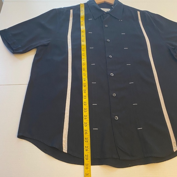 Pronto Uomo Mens Vintage 100% Silk Casual Button Down Shirt Size Large - Picture 8 of 10